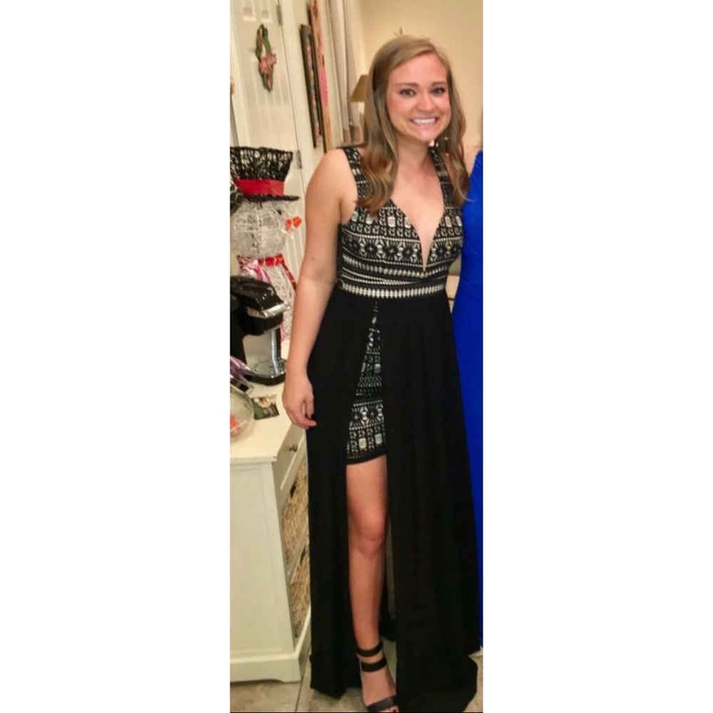 Black and Cream formal dress
